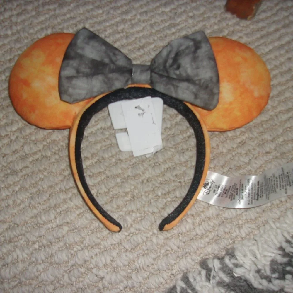 Disney Minnie Ear Headband Orange And Black New Halloween ears